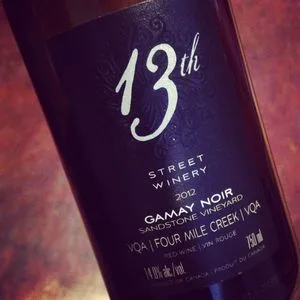 13th Street Winery Gamay Noir Sandstone Four Mile Creek 2012_300
