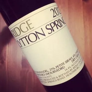 Ridge Vineyards Lytton Springs Dry Creek Valley Sonoma 2012