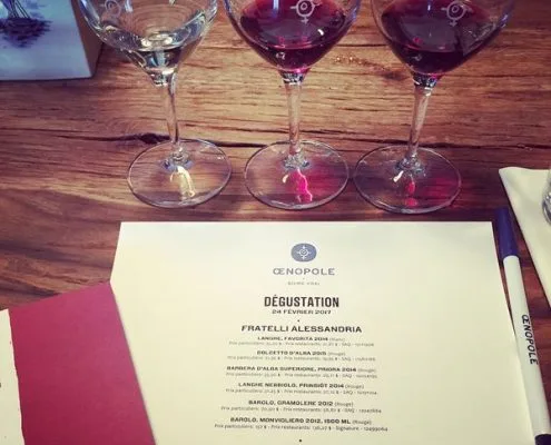 Dégustations de vins de chez Fratelli Alessandria