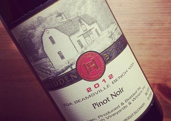 Hidden Bench Estate Pinot Noir Beamsville Bench VQA 2012